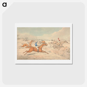 アートポストカード-Steeplechasing: Four Riders Taking a Ditch and an Oxer
 - イェール大学アートギャラリー Postcard.