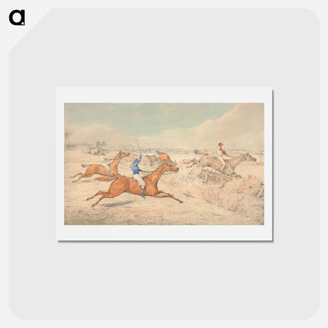 アートポストカード-Steeplechasing: Four Riders Taking a Ditch and an Oxer
 - イェール大学アートギャラリー Postcard.