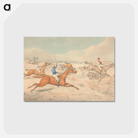 アートポストカード-Steeplechasing: Four Riders Taking a Ditch and an Oxer
 - イェール大学アートギャラリー Postcard.