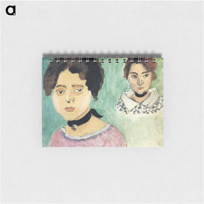 アートメモ帳-Double Portrait of Marguerite on Green Background - アンリ マティス Memo.