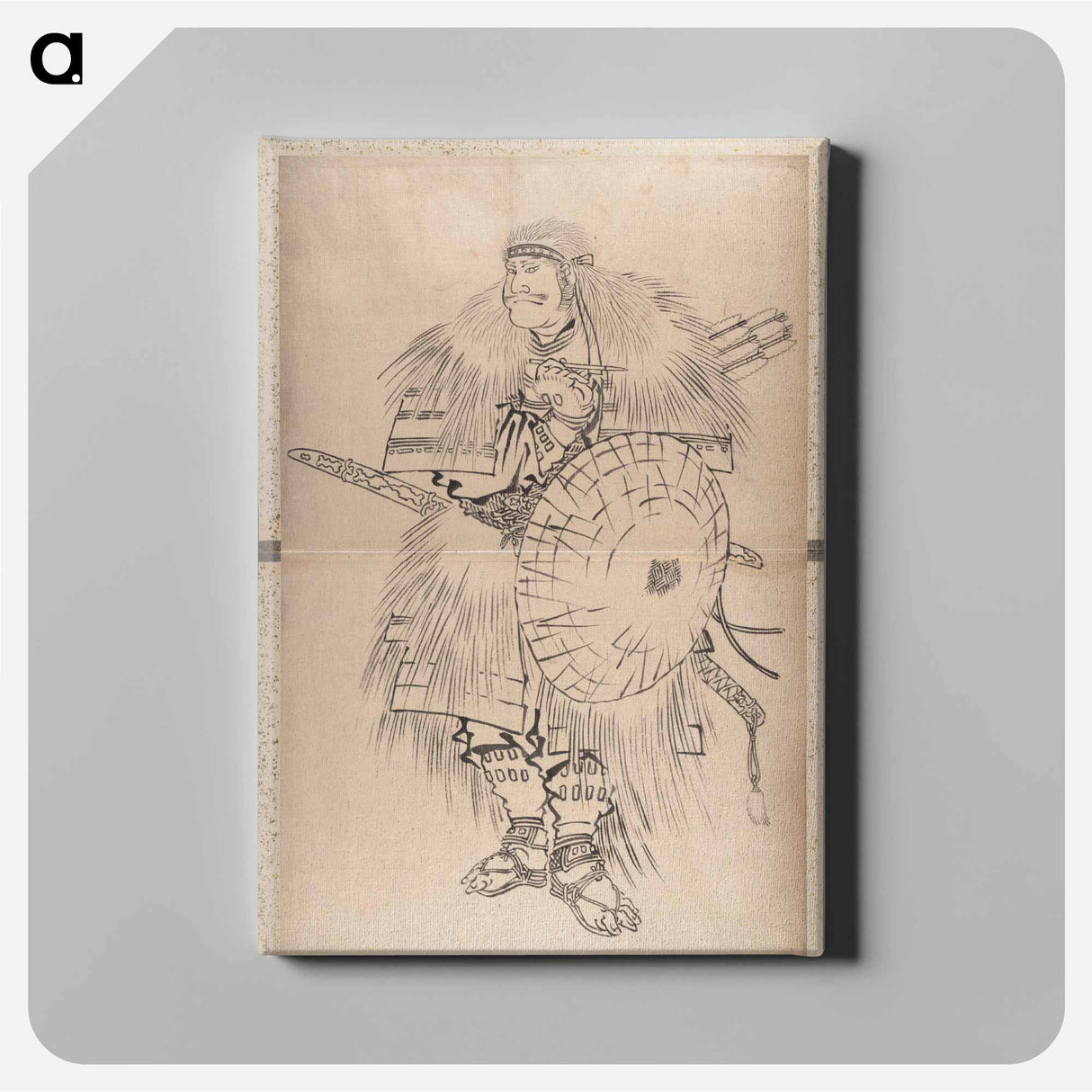 Katsushika Hokusai’s samurai, Album of Sketches - 葛飾 北斎 Canvas.