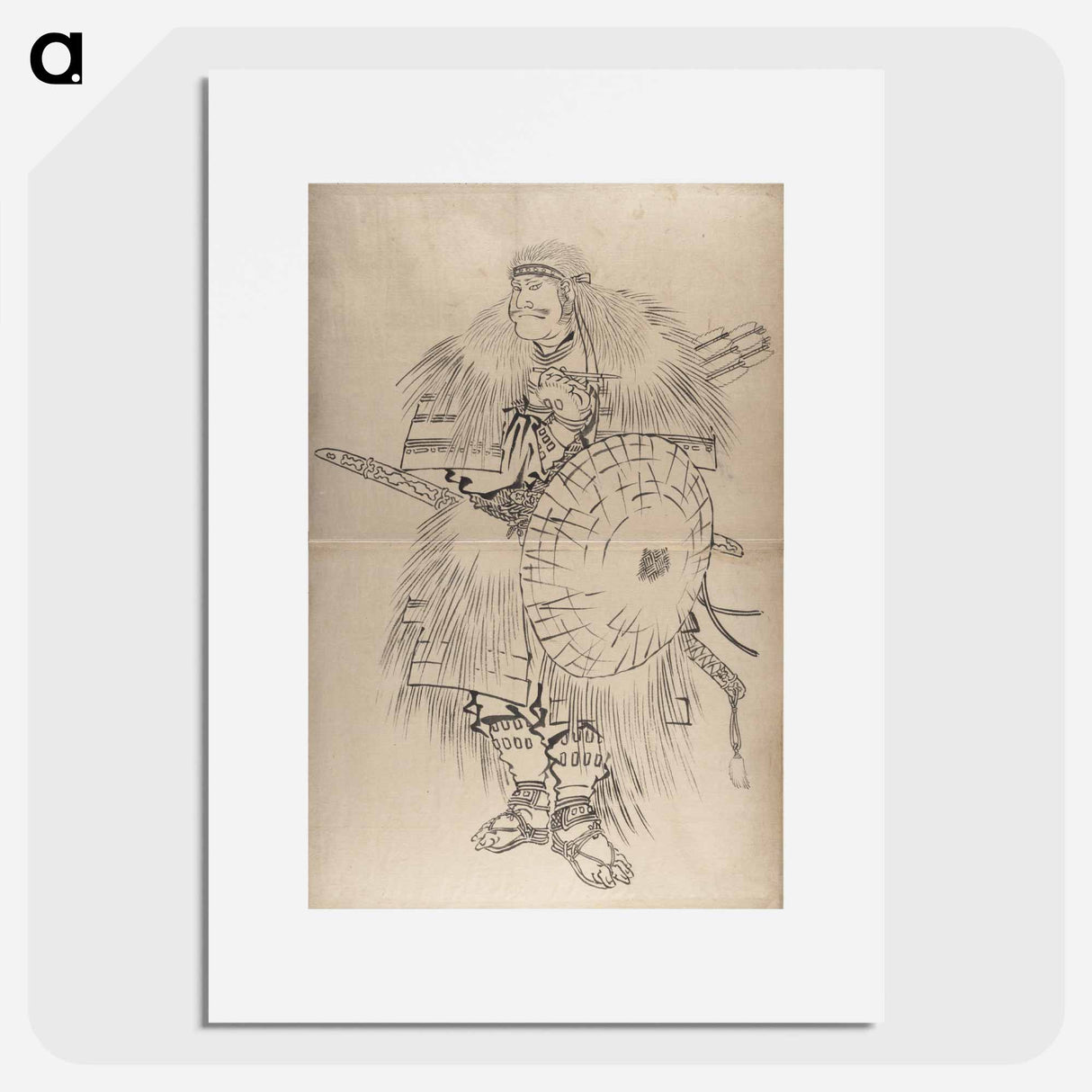 アートポスター-Katsushika Hokusai’s samurai, Album of Sketches - 葛飾 北斎 Poster.