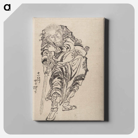 アートパネル-Katsushika Hokusai’s samurai, Album of Sketches - 葛飾 北斎 Canvas.