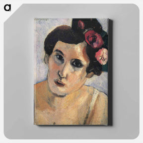 アートパネル-Woman's Head, Flowers in Her Hair - アンリ マティス Canvas.