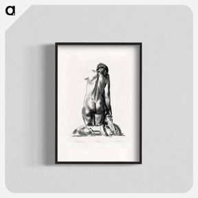 アートポスター-Nude Study, Woman Kneeling on a Pillow
 - ボストン公共図書館 Poster.