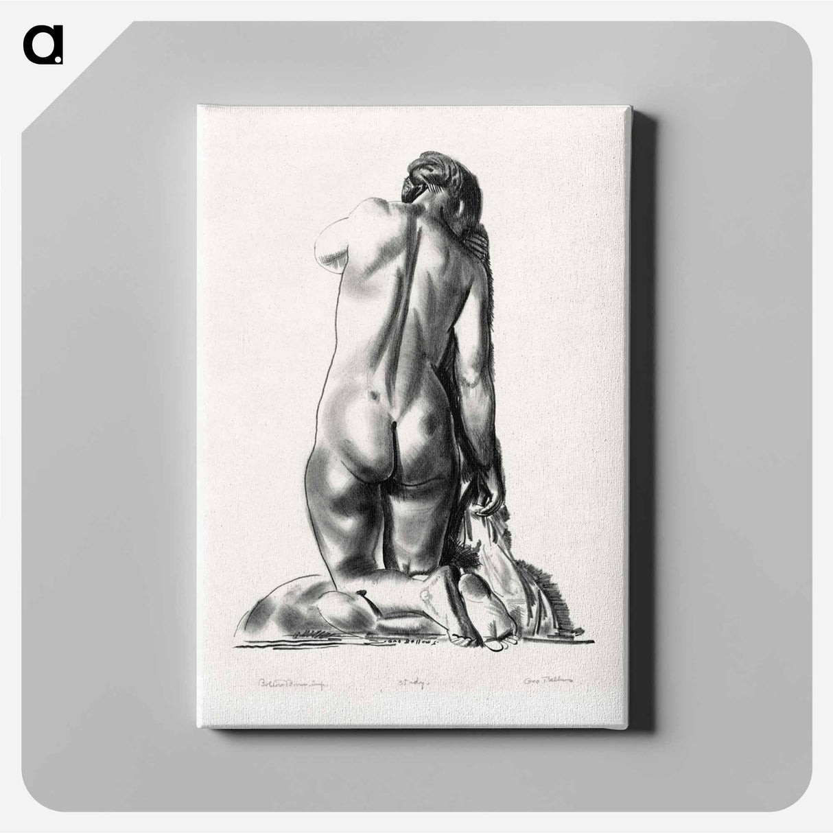 アートパネル-Nude Study, Woman Kneeling on a Pillow
 - ボストン公共図書館 Canvas.