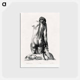 アートポストカード-Nude Study, Woman Kneeling on a Pillow
 - ボストン公共図書館 Postcard.