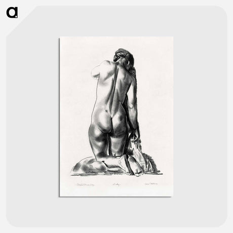 アートポストカード-Nude Study, Woman Kneeling on a Pillow
 - ボストン公共図書館 Postcard.
