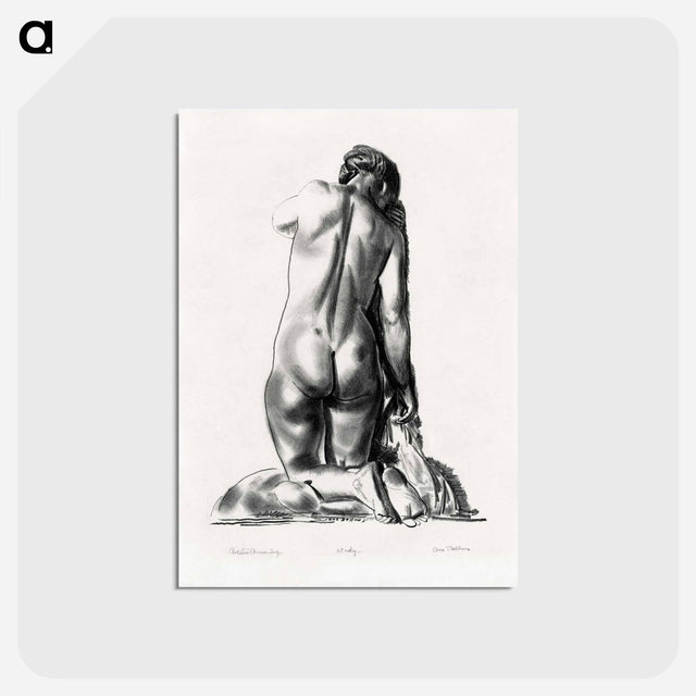 アートポストカード-Nude Study, Woman Kneeling on a Pillow
 - ボストン公共図書館 Postcard.