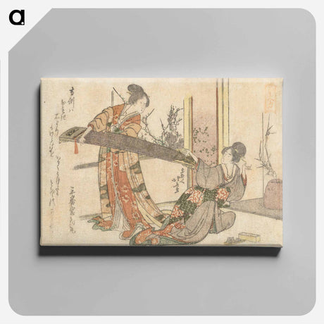 アートパネル-A comparison of Genroku poems and shells - 葛飾 北斎 Canvas.