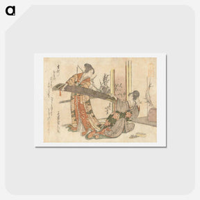 アートポストカード-A comparison of Genroku poems and shells - 葛飾 北斎 Postcard.