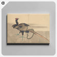 アートパネル-Pheasant and Snake - 葛飾 北斎 Canvas.