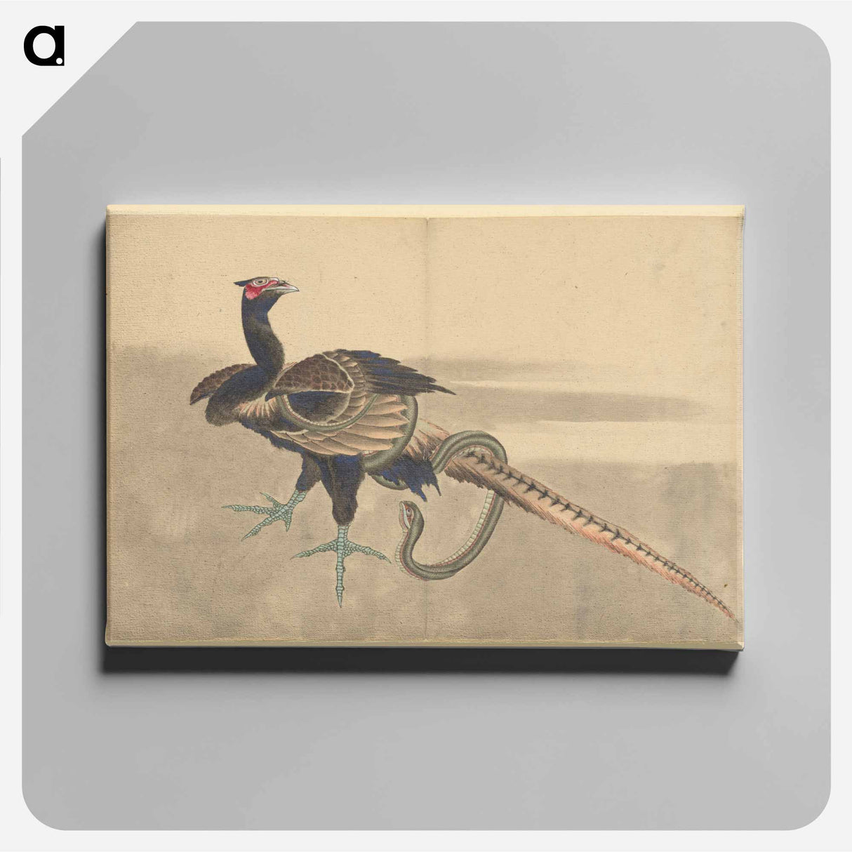 Pheasant and Snake - 葛飾 北斎 Canvas.