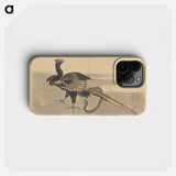 Pheasant and Snake - Katsushika Hokusai Phone Case.