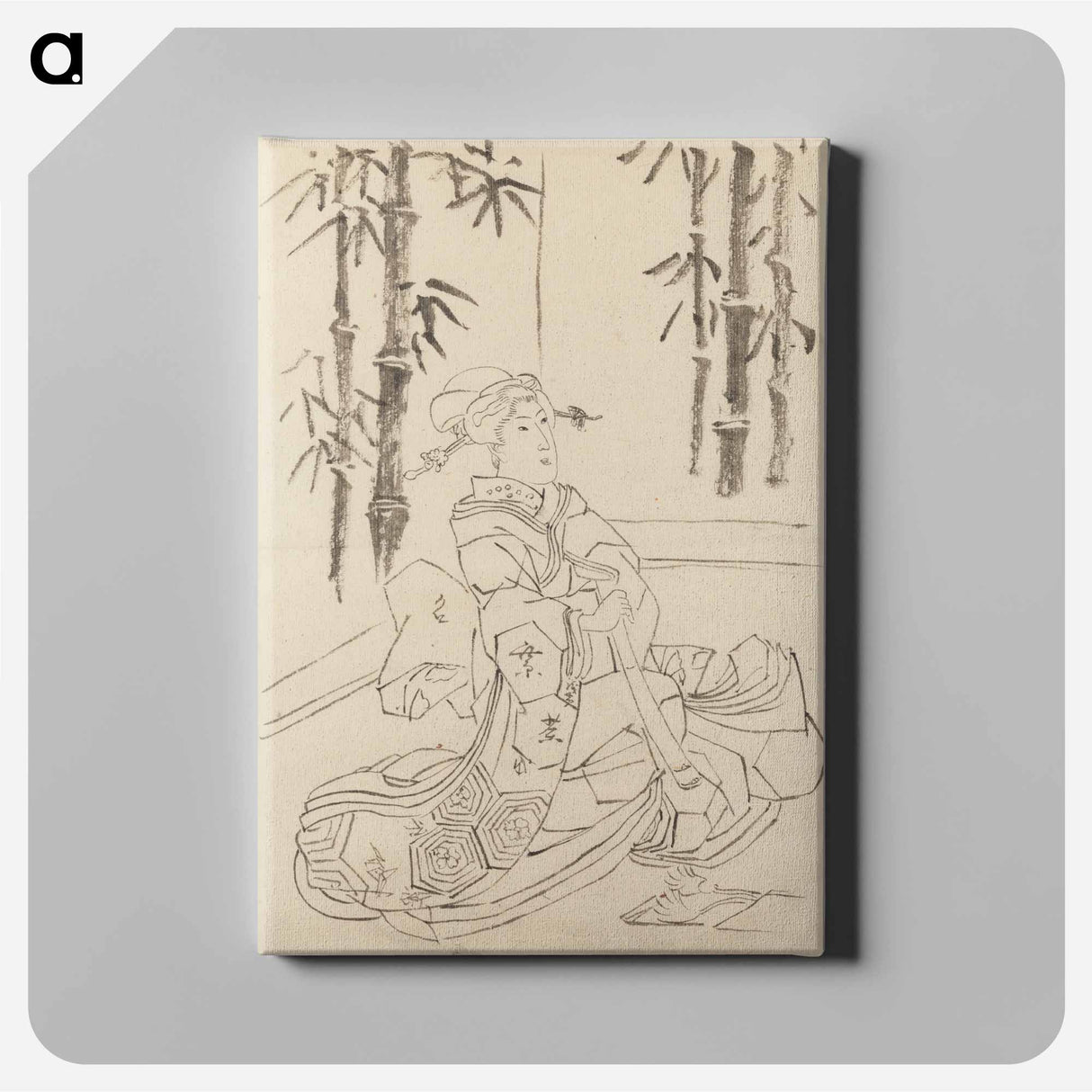 Seated Woman with Scroll - 歌川 国貞 Canvas.