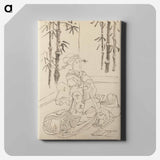 Seated Woman with Scroll - 歌川 国貞 Canvas.