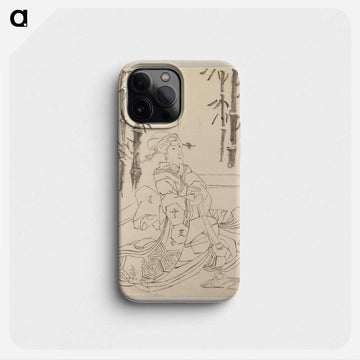 Seated Woman with Scroll - 歌川 国貞 Phone Case.