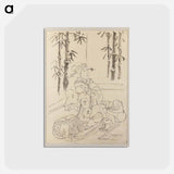 アートポストカード-Seated Woman with Scroll - 歌川 国貞 Postcard.
