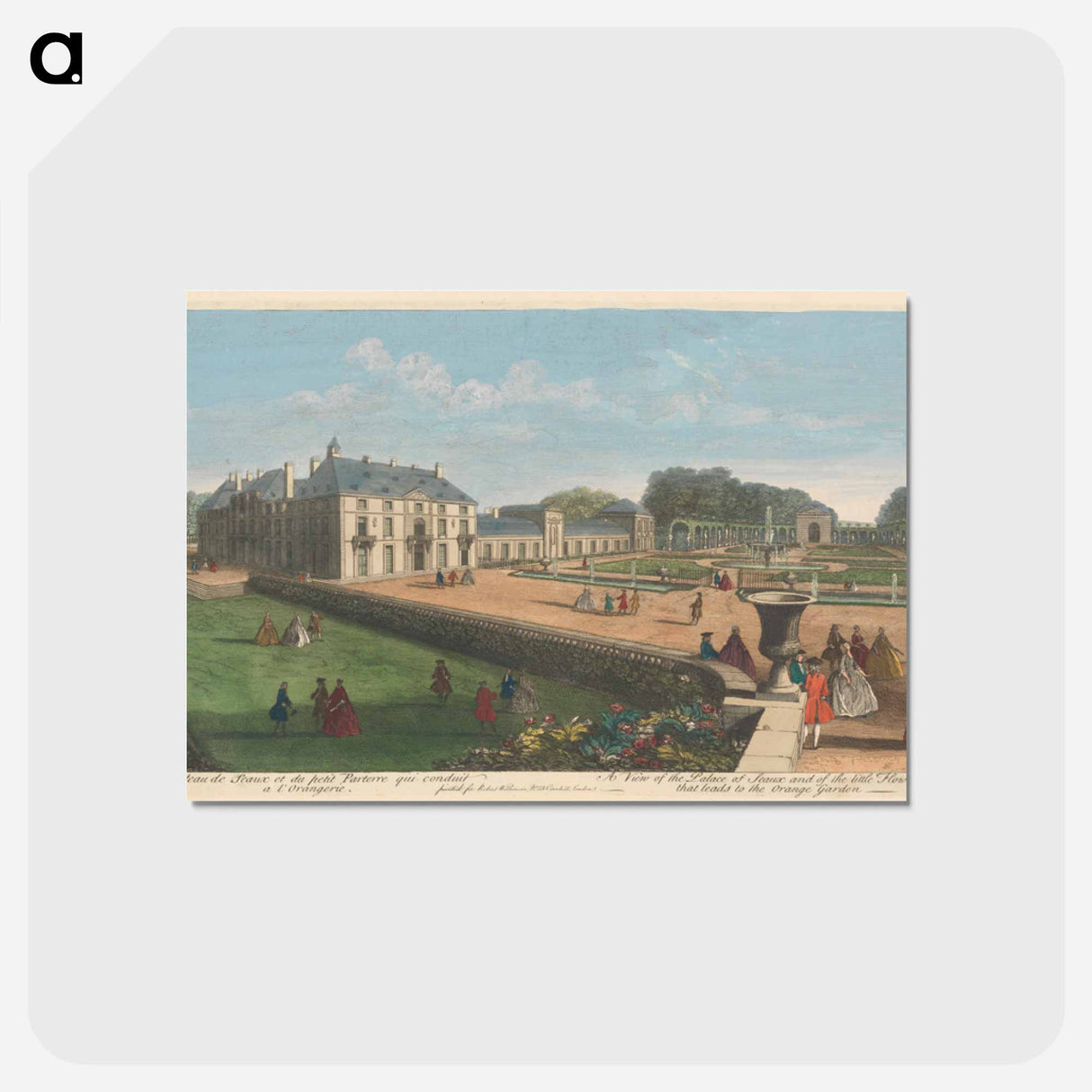 アートポストカード-A View of the Palace of Seaux and of the little Flower Garden that leads to the Orange Garden
 - イェール大学アートギャラリー Postcard.