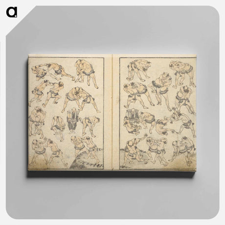 アートパネル-Random sketches by Hokusai volumes 1 to 11 - 葛飾 北斎 Canvas.