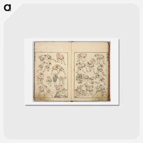 アートポストカード-Random sketches by Hokusai volumes 1 to 11 - 葛飾 北斎 Postcard.