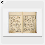 Random sketches by Hokusai volumes 1 to 11 - Katsushika Hokusai Poster.