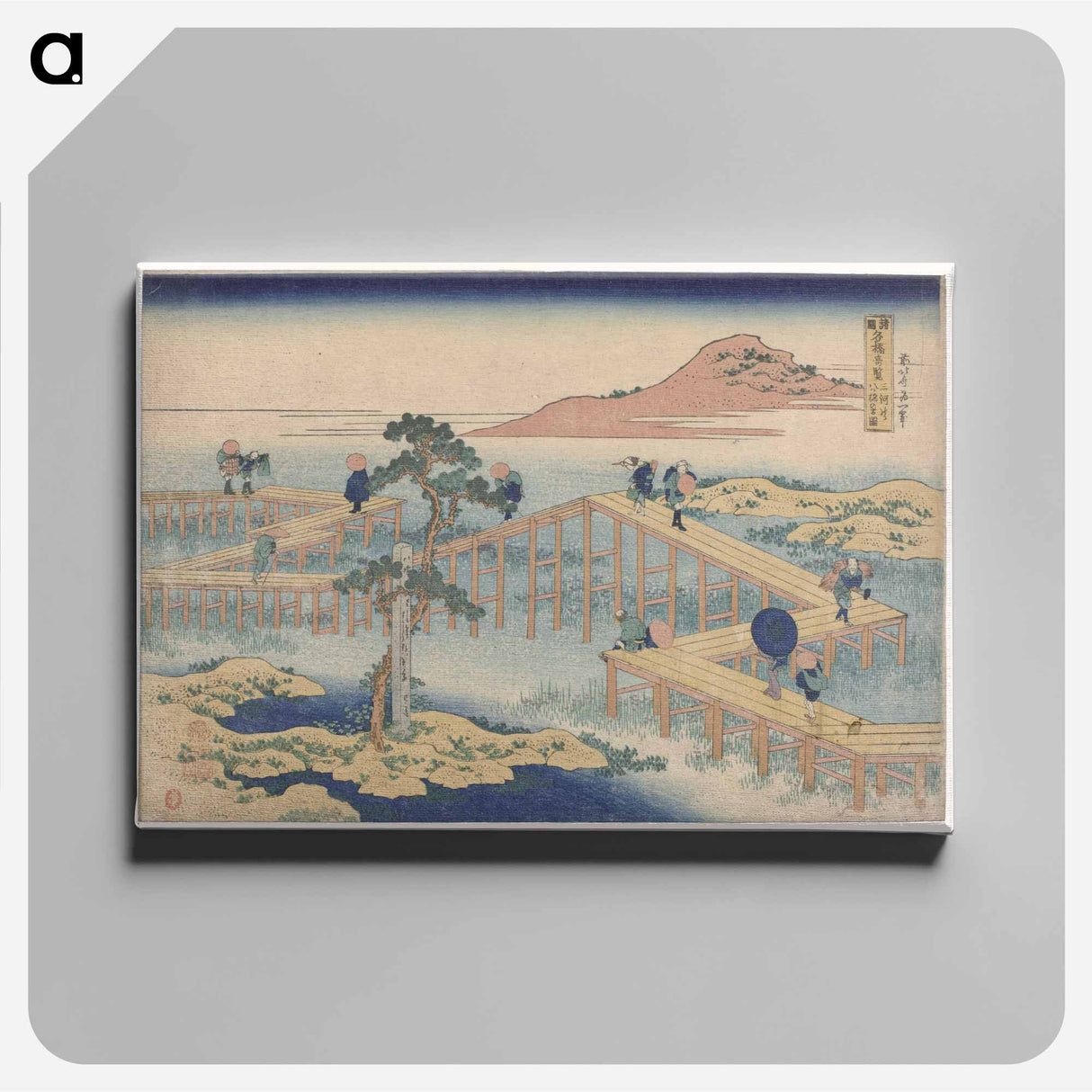 Ancient View of Yatsuhashi in Mikawa Province - 葛飾 北斎 Canvas.