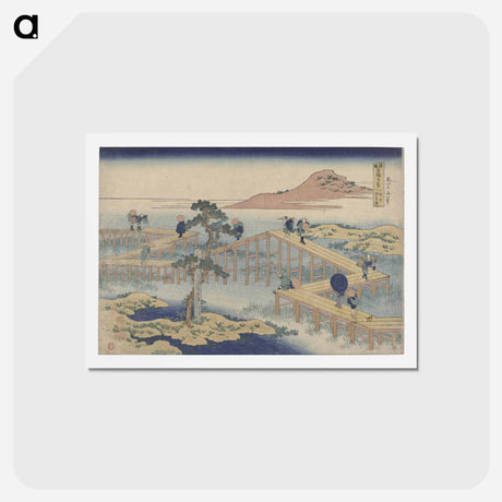 アートポストカード-Ancient View of Yatsuhashi in Mikawa Province - 葛飾 北斎 Postcard.