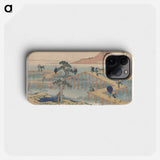 Ancient View of Yatsuhashi in Mikawa Province - 葛飾 北斎 Phone Case.