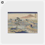 アートポストカード-Ancient View of Yatsuhashi in Mikawa Province - 葛飾 北斎 Postcard.