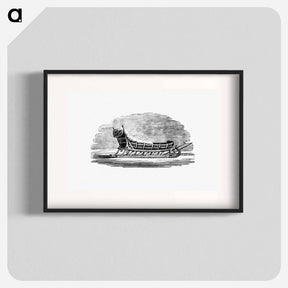アートポスター-Sleigh Etching Illustration
 - 大英図書館 Poster.