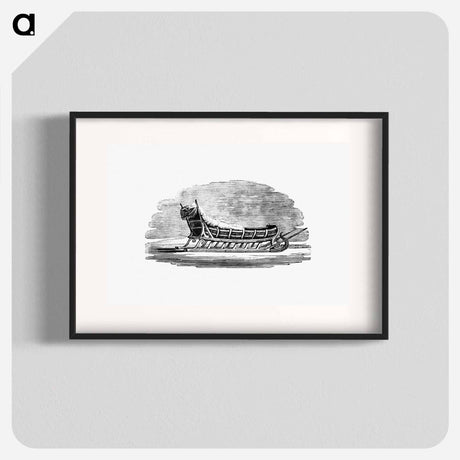 アートポスター-Sleigh Etching Illustration
 - 大英図書館 Poster.