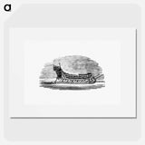 アートポスター-Sleigh Etching Illustration
 - 大英図書館 Poster.