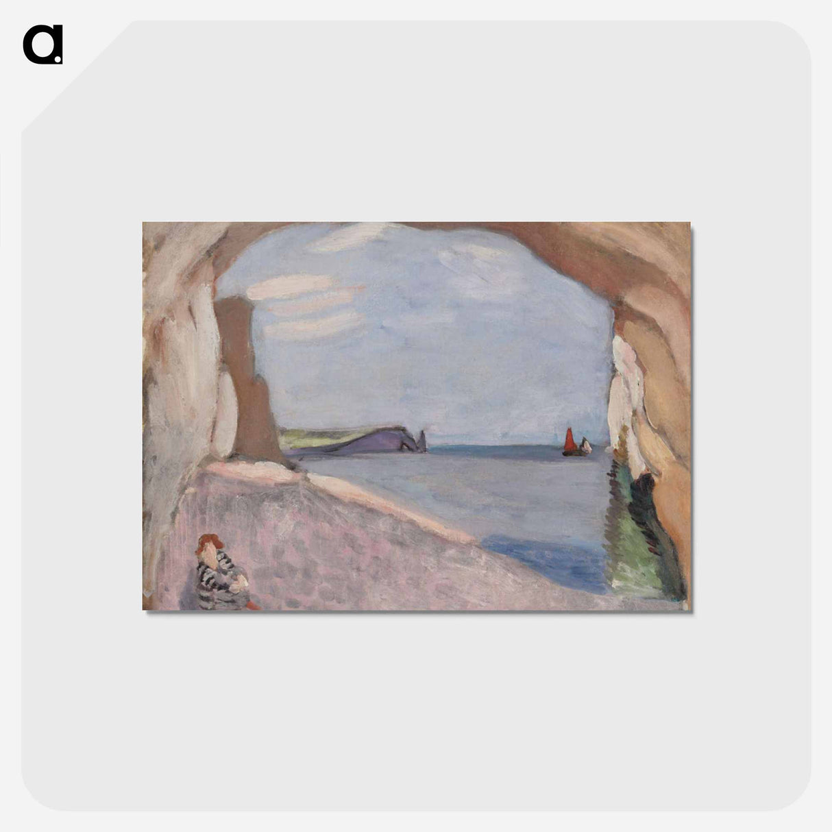 アートポストカード-Étretat, La Voile Rouge - アンリ マティス Postcard.