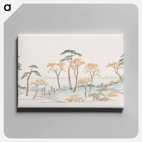 アートパネル-Colored Leaves at Kaianji Temple
 - 歌川 広重 Canvas.