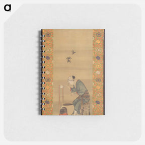 アートメモ帳-Woman Spinning Silk - 葛飾 北斎 Memo.