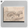 アートパネル-A Mule or Donkey, Harnessed to a Farm Cart, with Other Sketches at Top
 - イェール大学アートギャラリー Canvas.