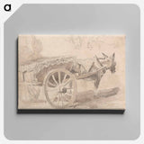 アートパネル-A Mule or Donkey, Harnessed to a Farm Cart, with Other Sketches at Top
 - イェール大学アートギャラリー Canvas.