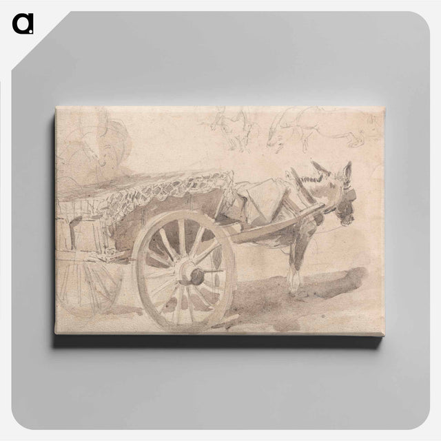 アートパネル-A Mule or Donkey, Harnessed to a Farm Cart, with Other Sketches at Top
 - イェール大学アートギャラリー Canvas.