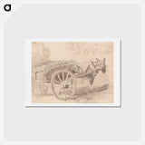 アートポストカード-A Mule or Donkey, Harnessed to a Farm Cart, with Other Sketches at Top
 - イェール大学アートギャラリー Postcard.
