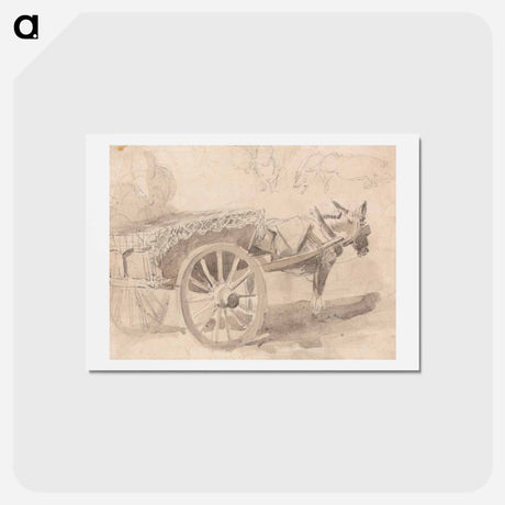アートポストカード-A Mule or Donkey, Harnessed to a Farm Cart, with Other Sketches at Top
 - イェール大学アートギャラリー Postcard.