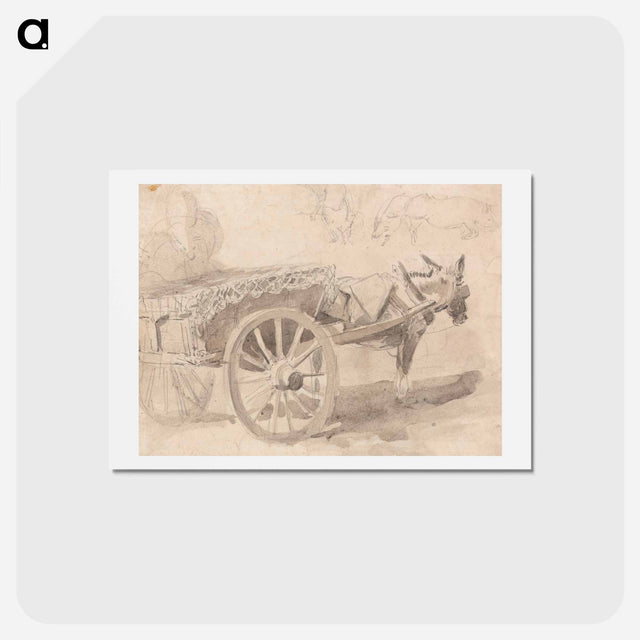 アートポストカード-A Mule or Donkey, Harnessed to a Farm Cart, with Other Sketches at Top
 - イェール大学アートギャラリー Postcard.