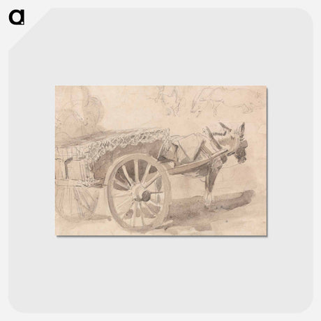 アートポストカード-A Mule or Donkey, Harnessed to a Farm Cart, with Other Sketches at Top
 - イェール大学アートギャラリー Postcard.