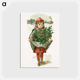 アートポストカード-Little Girl with Holly
 - ボストン公共図書館 Postcard.