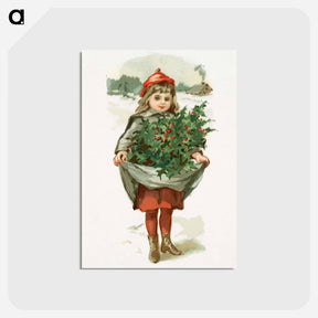 アートポストカード-Little Girl with Holly
 - ボストン公共図書館 Postcard.