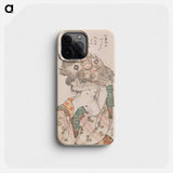 Woman of Ohara with Firewood Bundle and Kite - Katsushika Hokusai Phone Case.