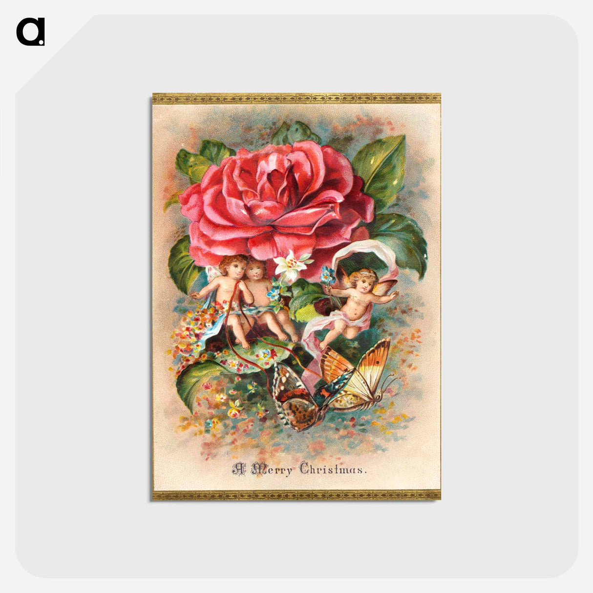 アートポストカード-Merry Christmas Cherubs
 - ボストン公共図書館 Postcard.