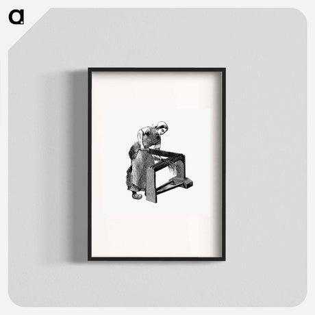 アートポスター-Woman Engraving with a Scutcher
 - 大英図書館 Poster.