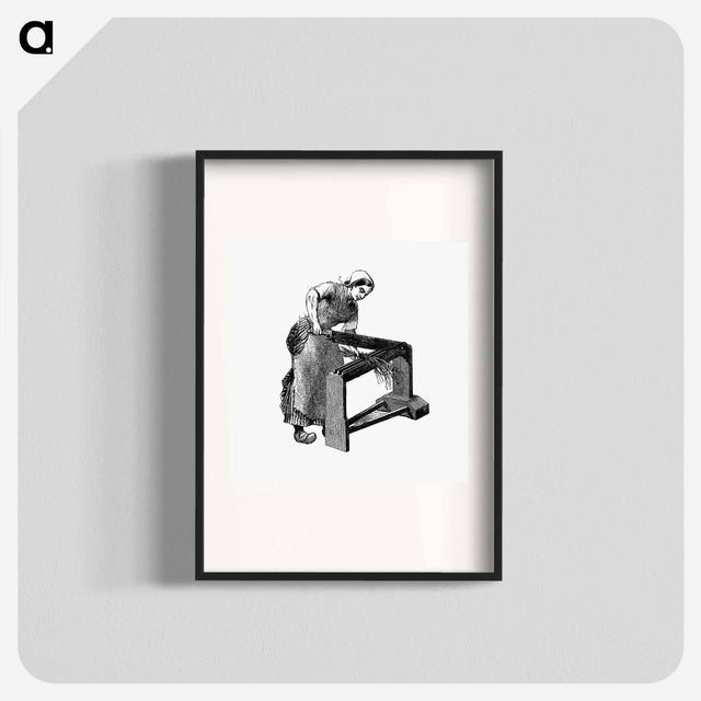 アートポスター-Woman Engraving with a Scutcher
 - 大英図書館 Poster.