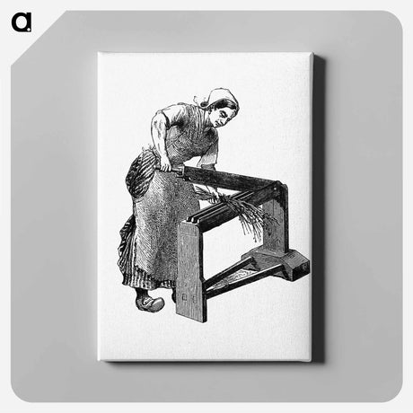 アートパネル-Woman Engraving with a Scutcher
 - 大英図書館 Canvas.
